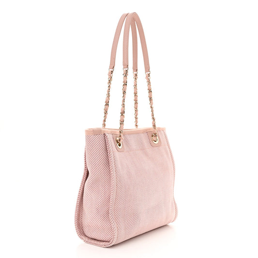 Amelia Mixed Fibers Calfskin Mini Deauville Tote Rose Pink