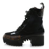 Louis Vuitton Suede Calfskin Monogram Laureate Platform Desert Boots Black