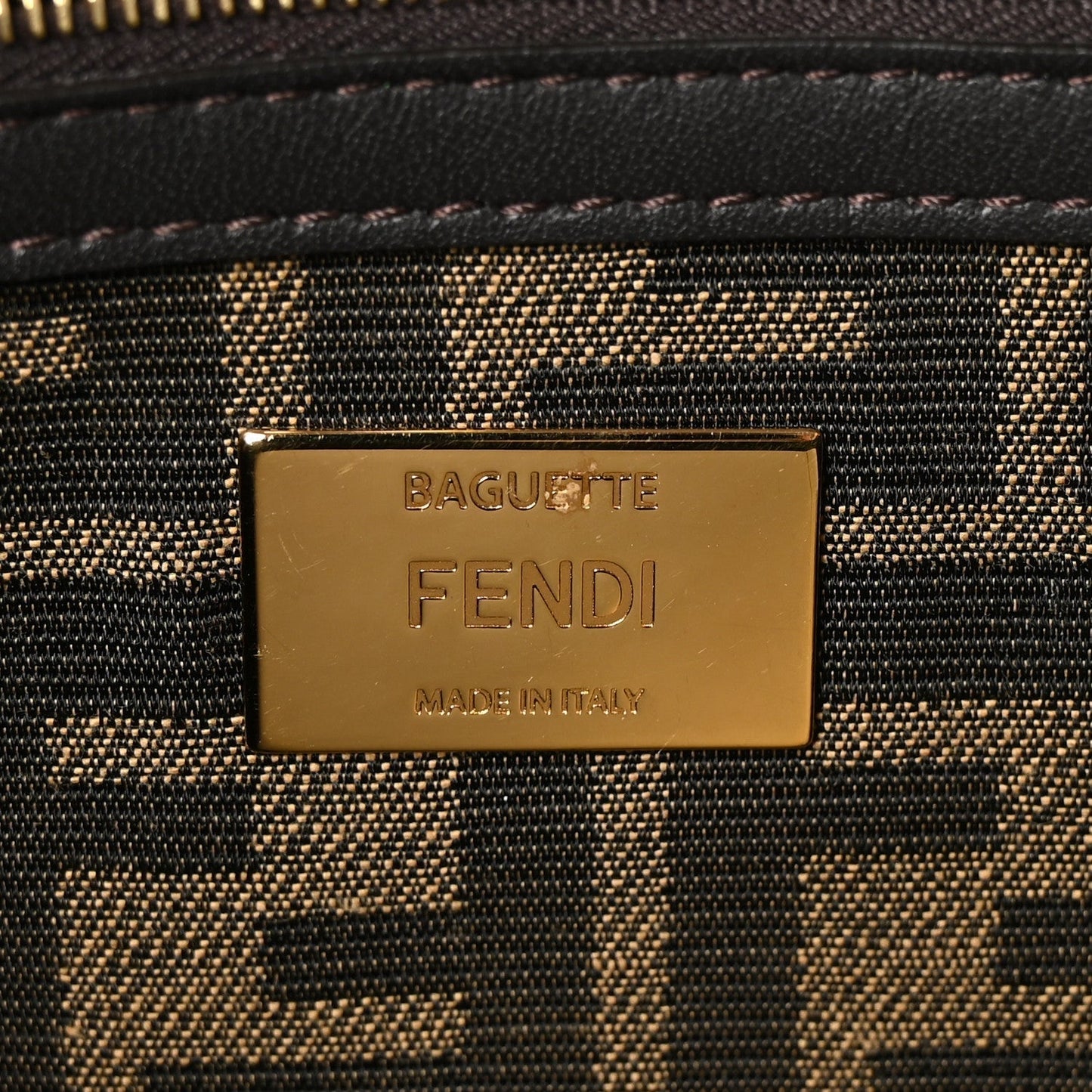 Amelia Fabric Jacquard FF 1974 Medium Baguette Tobacco Moro Black