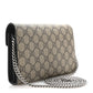 Amelia GG Supreme Monogram Mini Dionysus Chain Wallet Beige Black