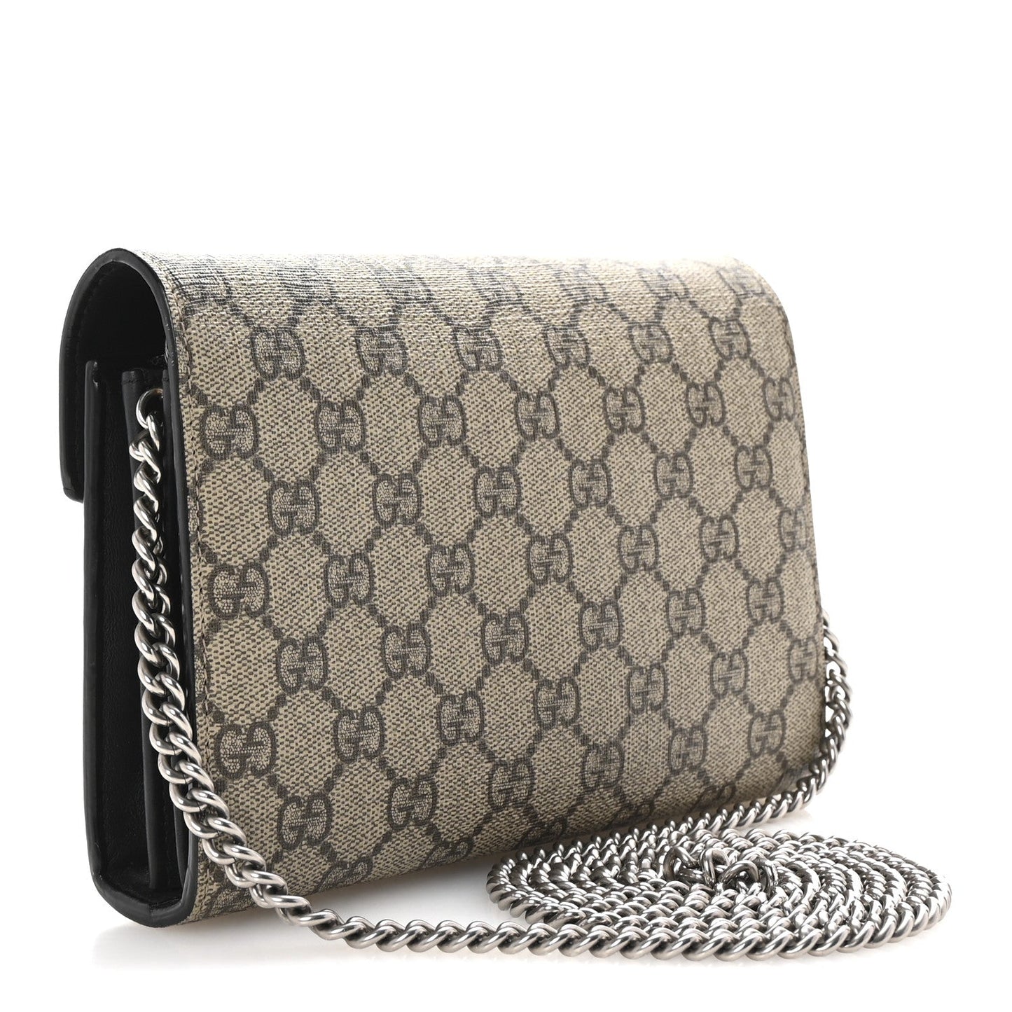 Amelia GG Supreme Monogram Mini Dionysus Chain Wallet Beige Black