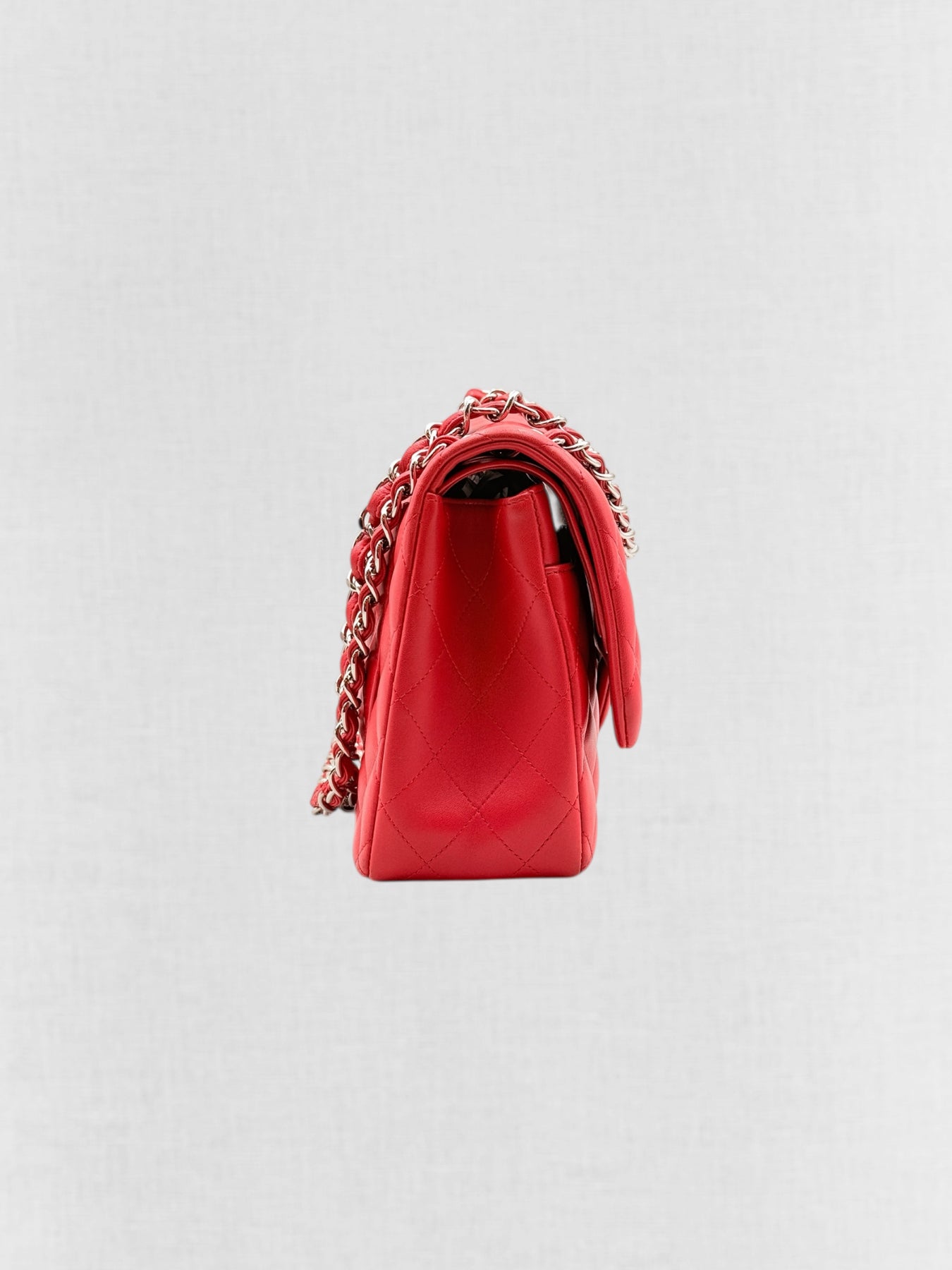 CHANEL Classic Double Flap Red Quilted Shoulder Bag