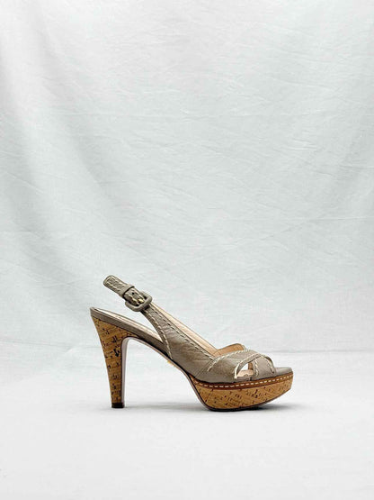 PRADA Grey Size EU 36.5 Heeled Sandals