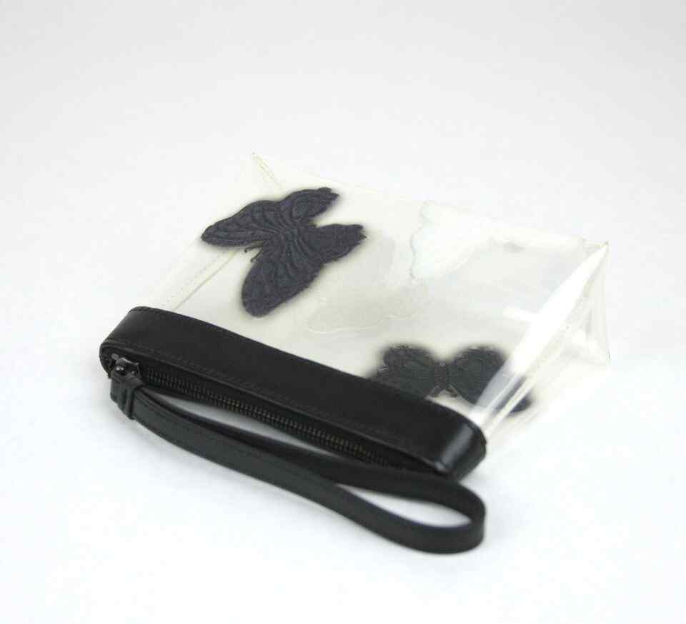 BOTTEGA VENETA Women's clear Wristlet Clutch Bag Butterfly