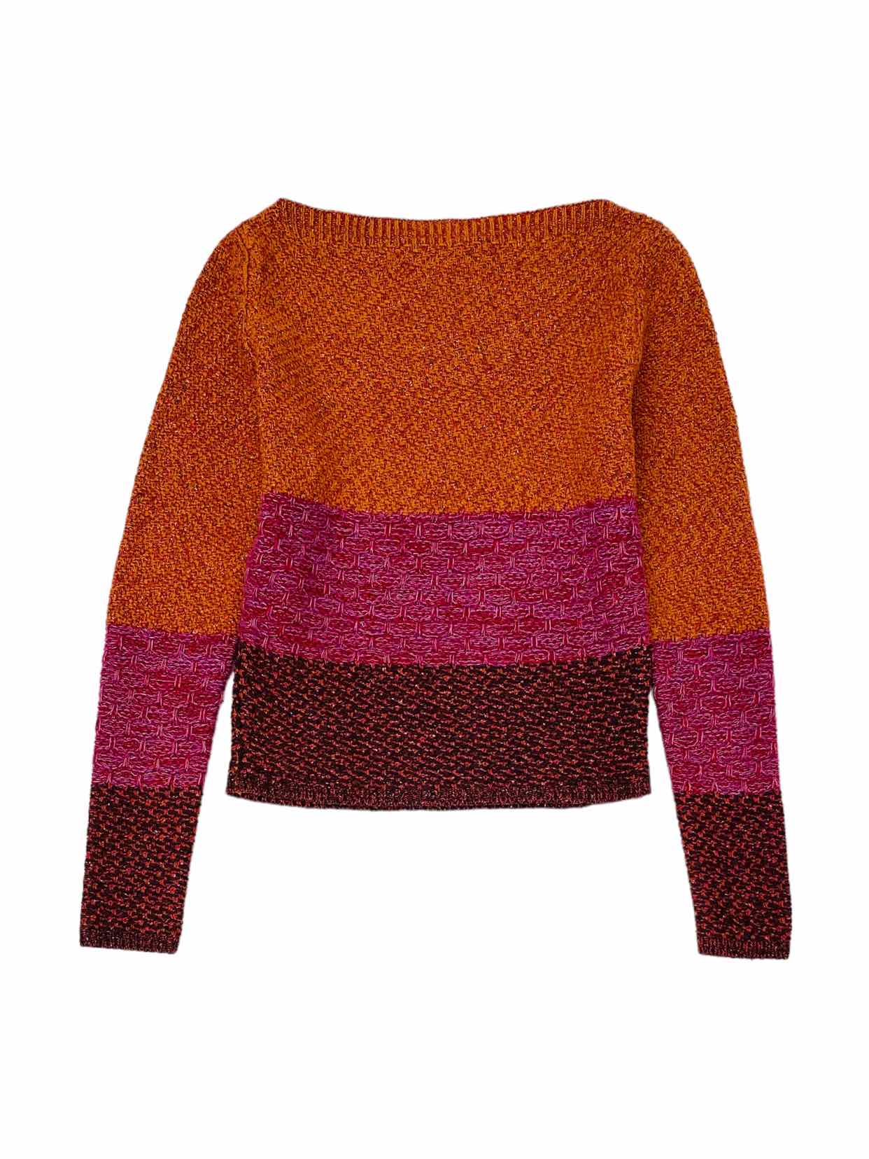 LOUIS VUITTON Orange w/ Pink & Brown Size Small Sweater