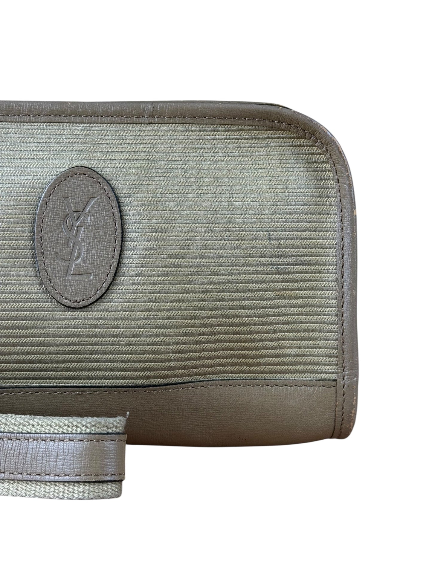 YSL   Grey Leather Travel Pouch