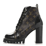 Louis Vuitton Patent Calfskin Monogram Star Trail Ankle Boots Black