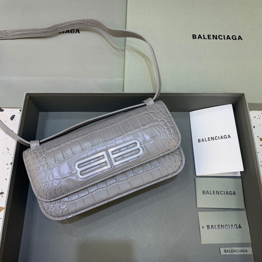 BLN-Ciaga Gossip Small Shoulder Bag Gray, For Women,  Bags 9.1in/23cm