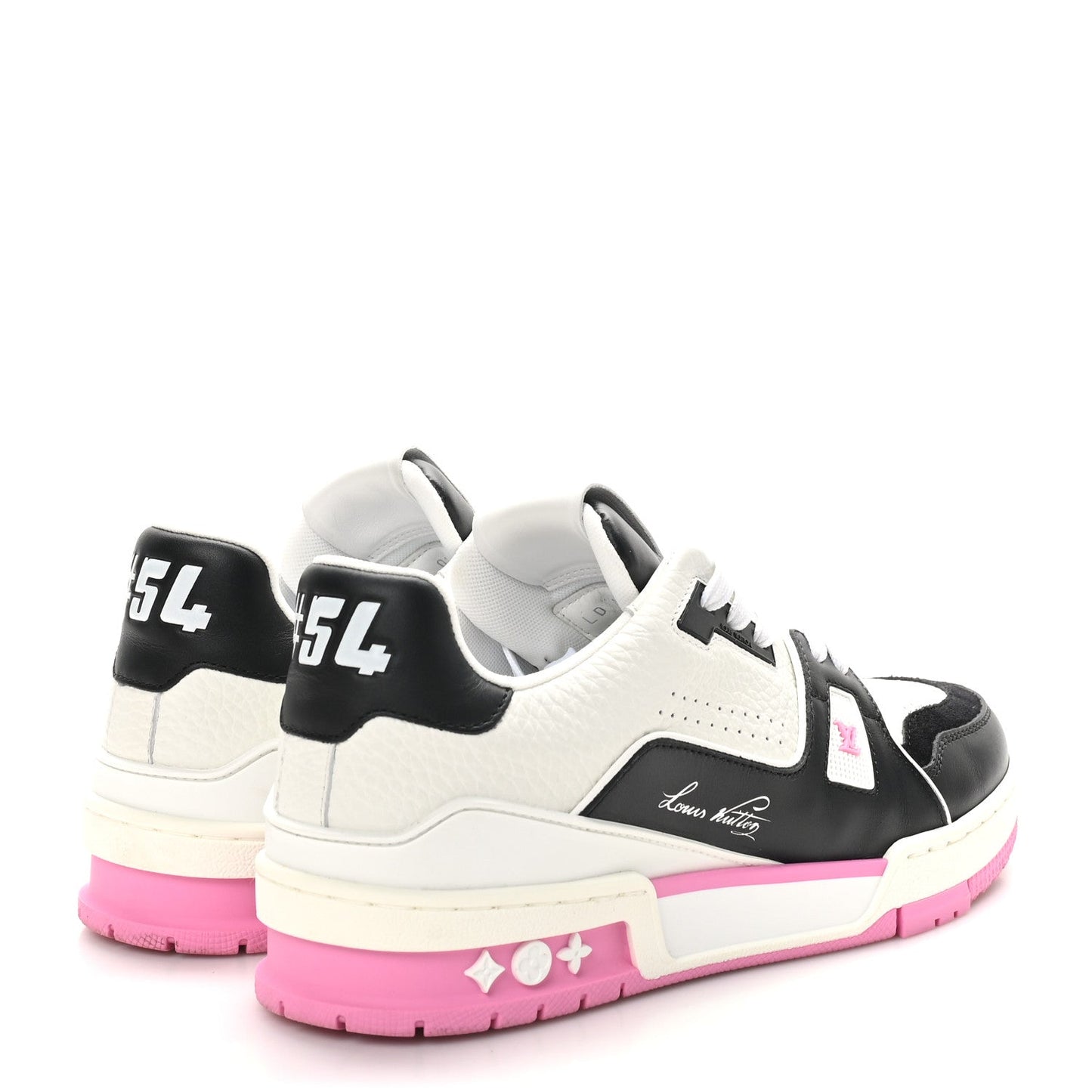 Louis Vuitton Calfskin LV Trainer Maxi Sneakers Black Pink