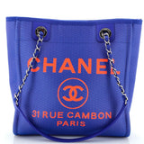 CHANEL North South Deauville Tote Mixed Fibers Small
