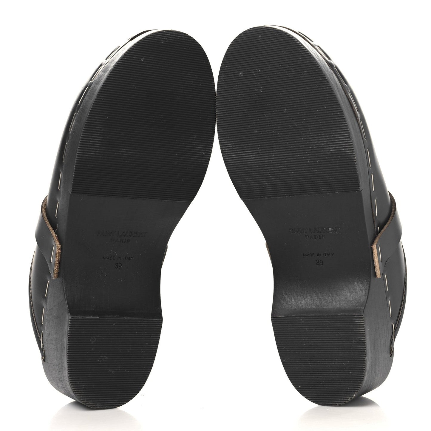 Saint Laurent Smooth Calfskin Le Maillon Clogs 39 Black