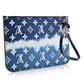 Louis Vuitton Blue Monogram Giant Zip Wristlet Pouch