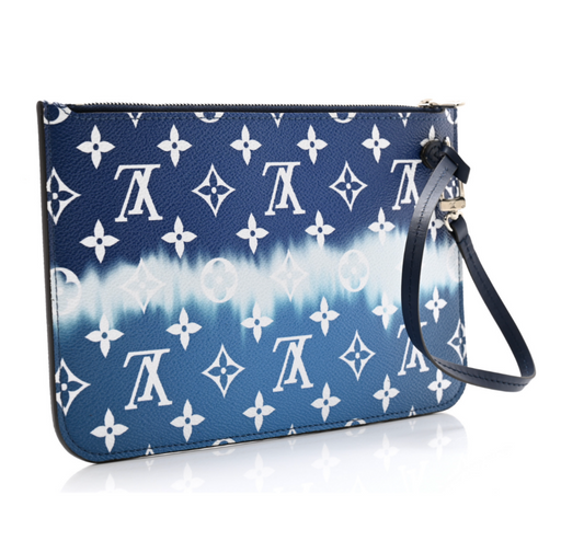 Louis Vuitton Blue Monogram Giant Zip Wristlet Pouch