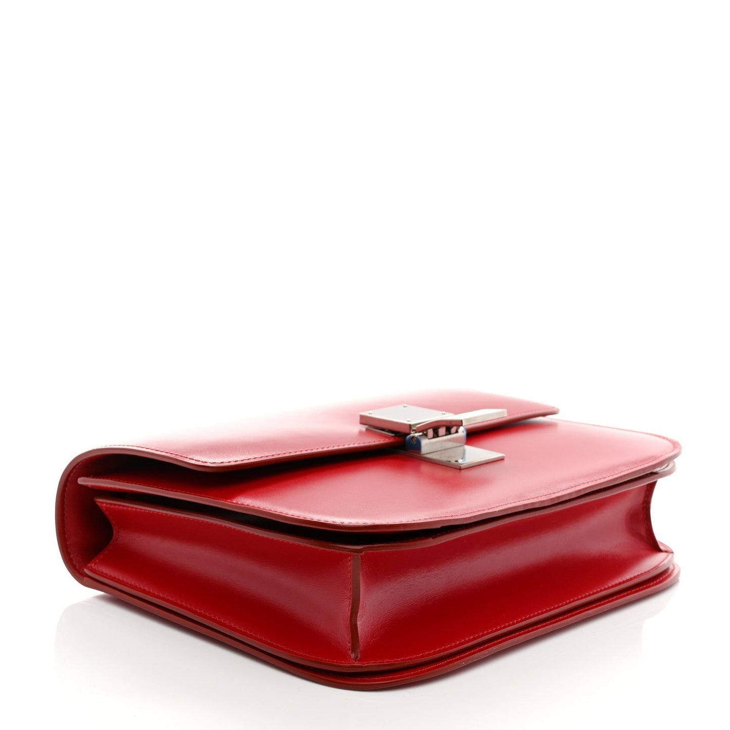 Celine Smooth Calfskin Medium Classic Box Flap Bag Red