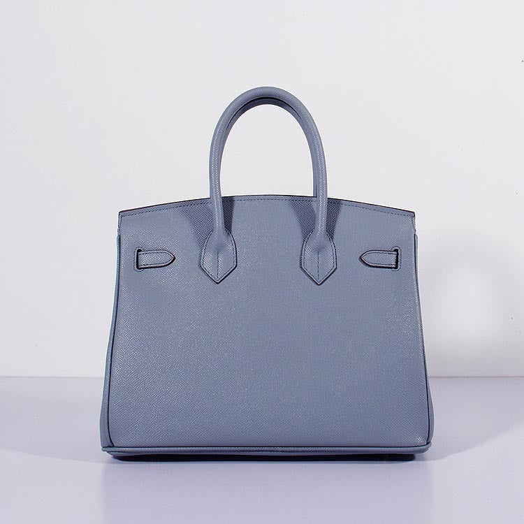 Luxury Hermes 30cm Birkin Bag Epsom Leather with Strap Blue Lin Gold