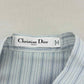 CHRISTIAN DIOR Grey & Blue Pinstripe Size US 6 Blo