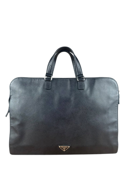 Prada Black Saffiano Briefcase Bag