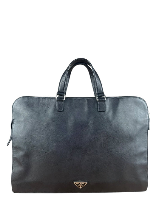 Prada Black Saffiano Briefcase Bag