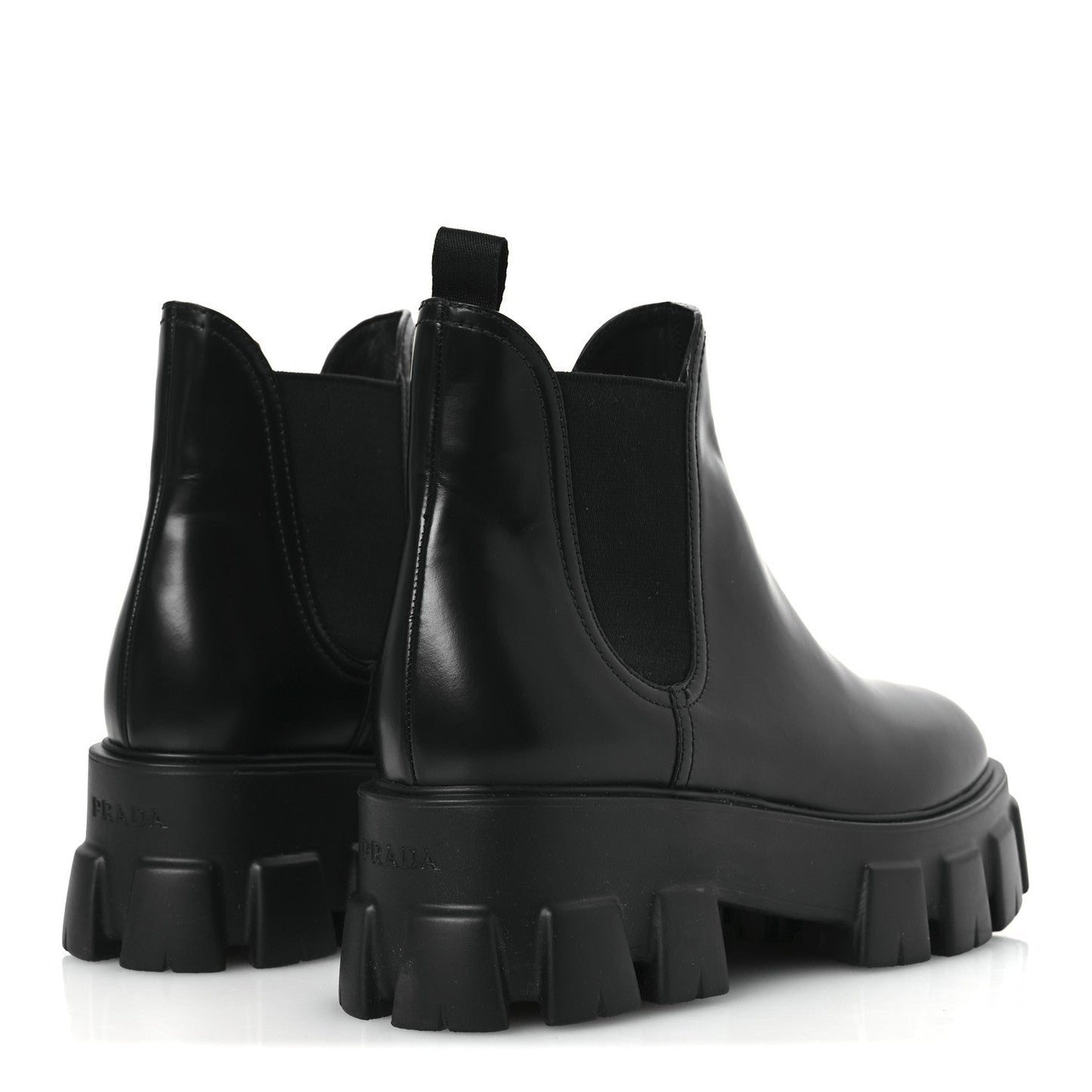 Prada Spazzolato Rois Monolith Chelsea 55mm Ankle Boots 41 Black