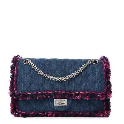 Amelia Denim Tweed 2.55 Reissue 225 Flap Blue Dark Pink