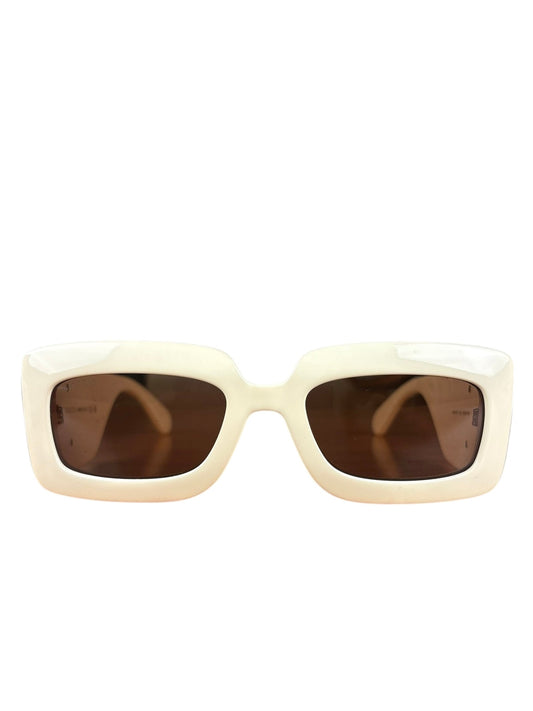 Gucci Large Frame Gold Logo Sunglasses