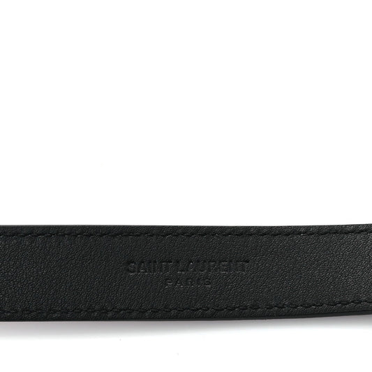 Saint Laurent Suede Calfskin Monogram Square Buckle Belt 85 34 Black
