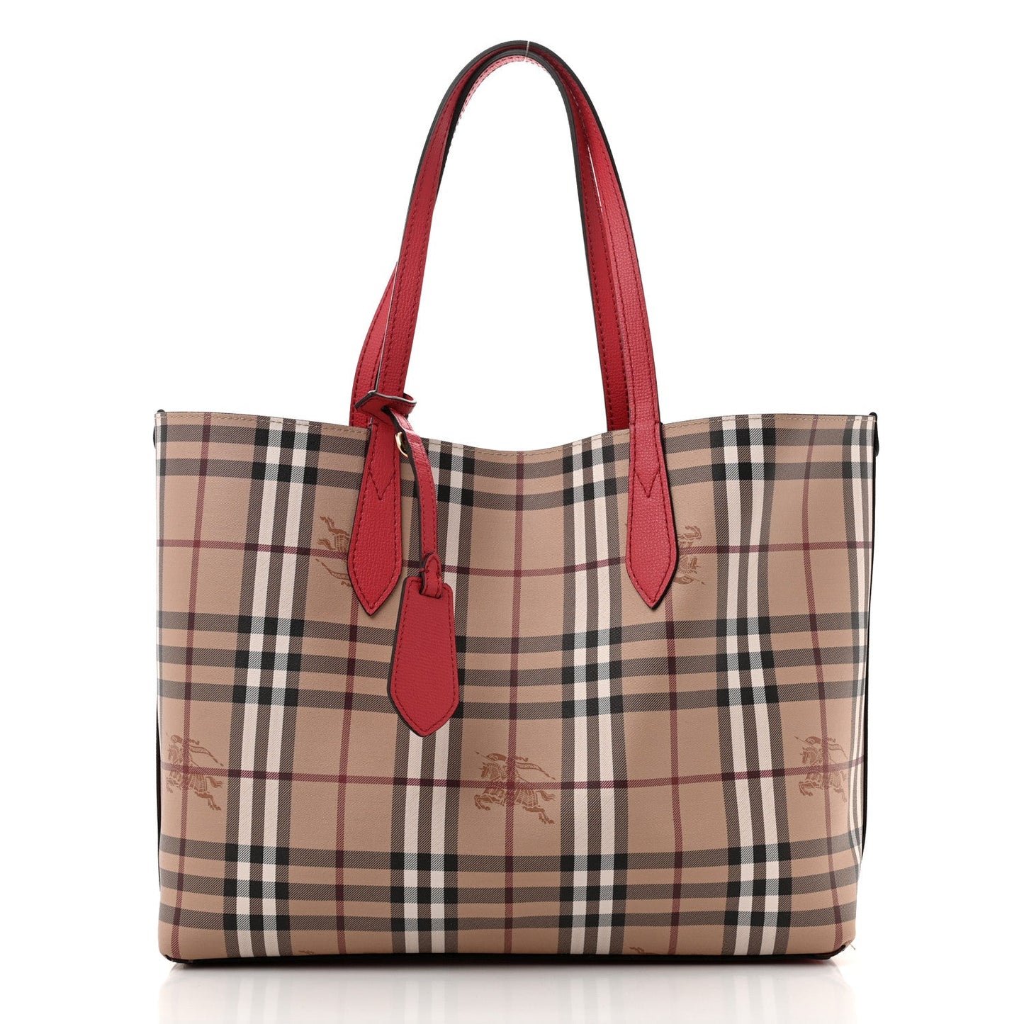 Amelia Haymarket Check Medium Reversible Tote Poppy Red