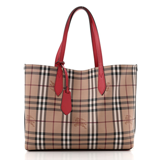 Amelia Haymarket Check Medium Reversible Tote Poppy Red