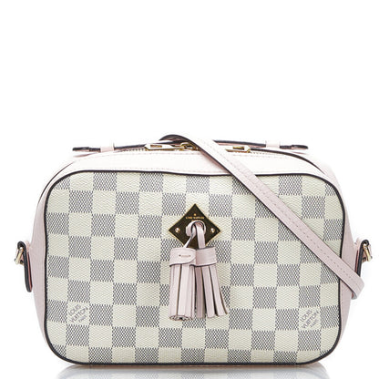 Louis Vuitton Damier Azur Crossbody Shoulder Bag Rose Pink PVC Leather