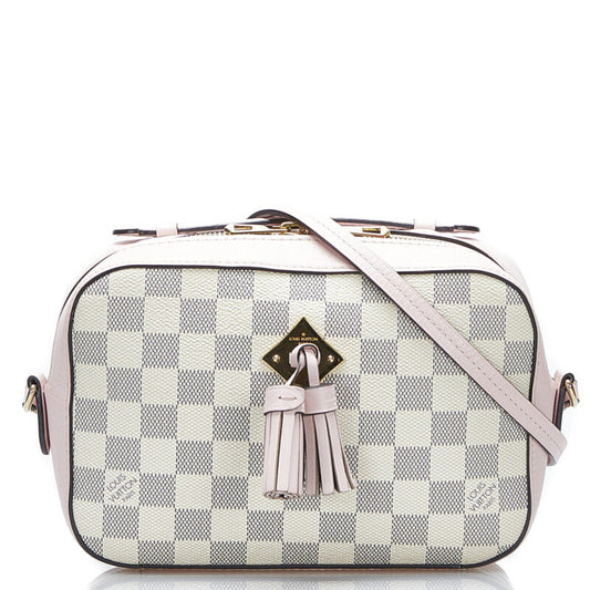 Louis Vuitton Damier Azur Crossbody Shoulder Bag Rose Pink PVC Leather