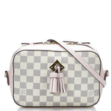 Louis Vuitton Damier Azur Crossbody Shoulder Bag Rose Pink PVC Leather