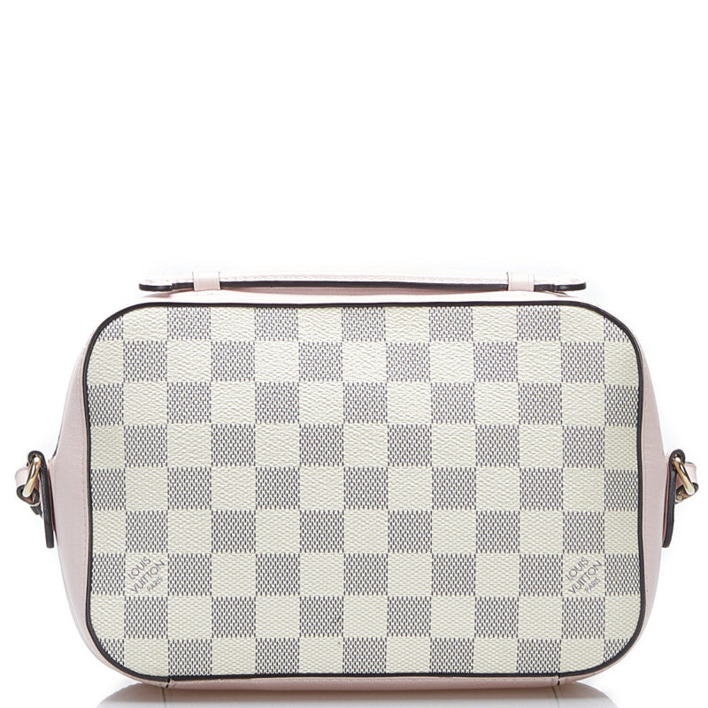 Louis Vuitton Damier Azur Crossbody Shoulder Bag Rose Pink PVC Leather