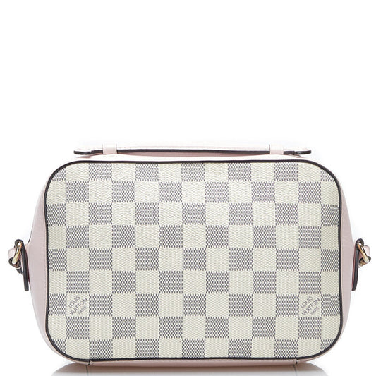 Louis Vuitton Damier Azur Crossbody Shoulder Bag Rose Pink PVC Leather