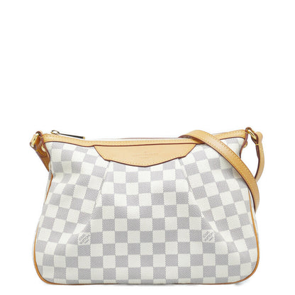 Louis Vuitton Damier Azur Syrac  PM Shoulder Bag White PVC Leather