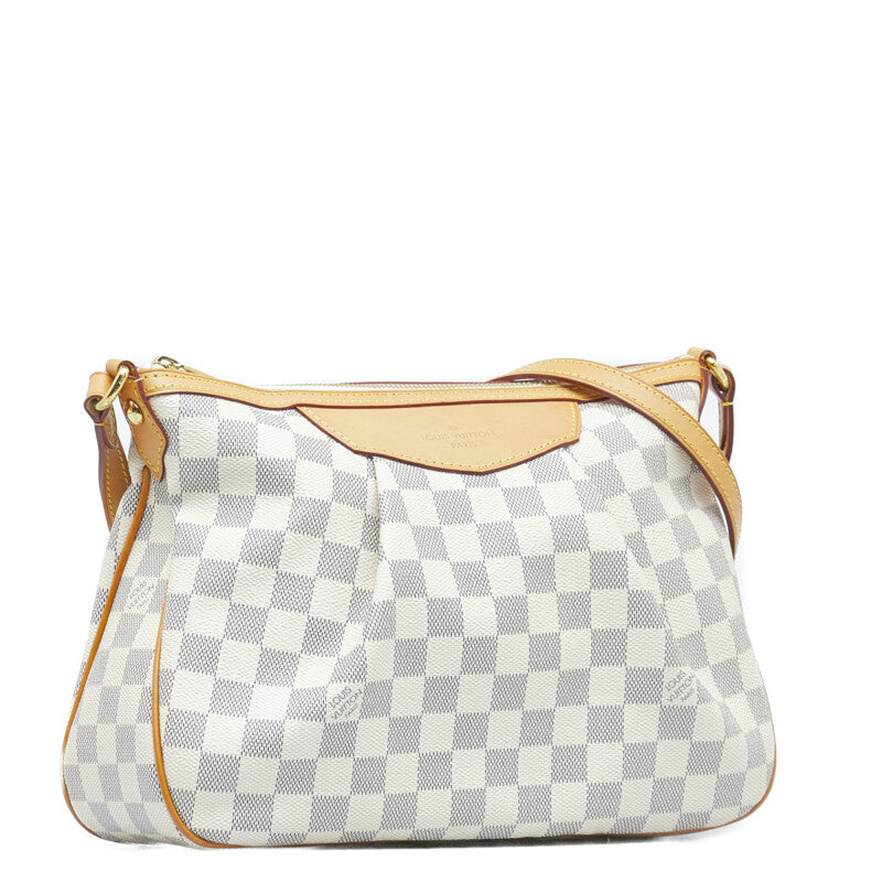 Louis Vuitton Damier Azur Syrac  PM Shoulder Bag White PVC Leather