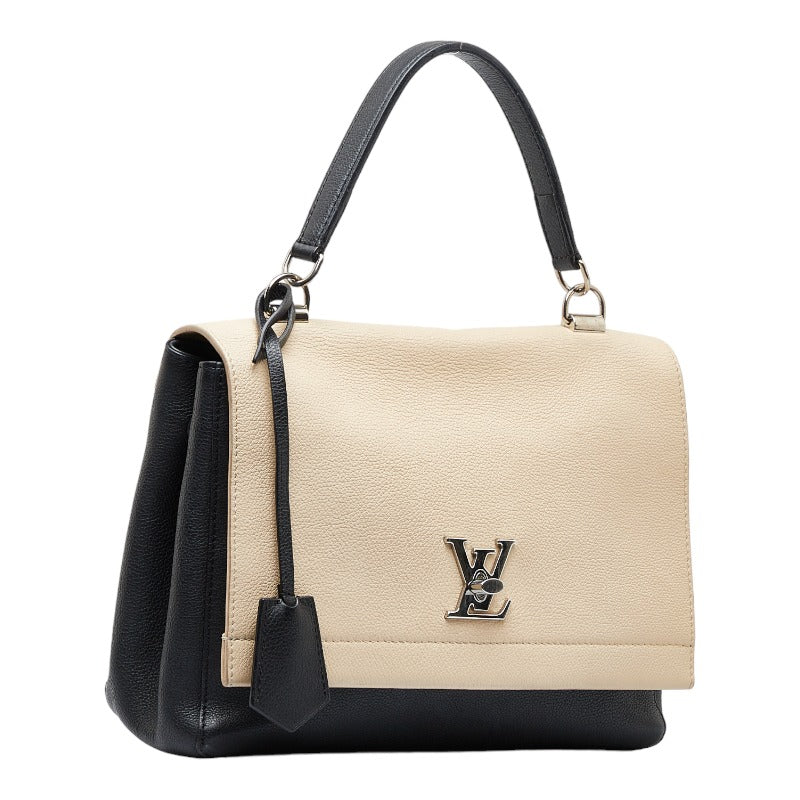 Louis Vuitton Rock Me 2 Cartable Handbag Shoulder Bag Noir Beige Leather