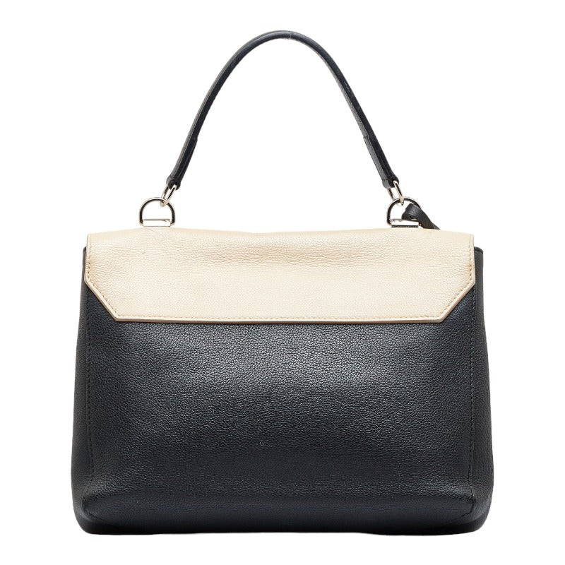 Louis Vuitton Rock Me 2 Cartable Handbag Shoulder Bag Noir Beige Leather