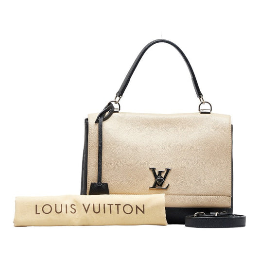 Louis Vuitton Rock Me 2 Cartable Handbag Shoulder Bag Noir Beige Leather