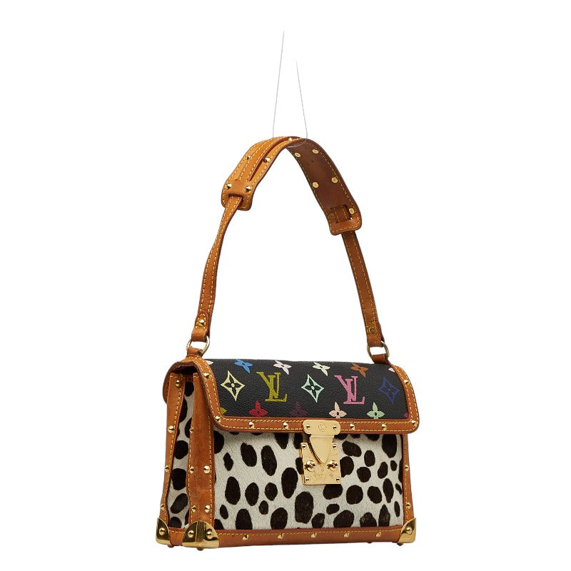 Louis Vuitton Monogram Pochette Handbag Black White PVC Leather