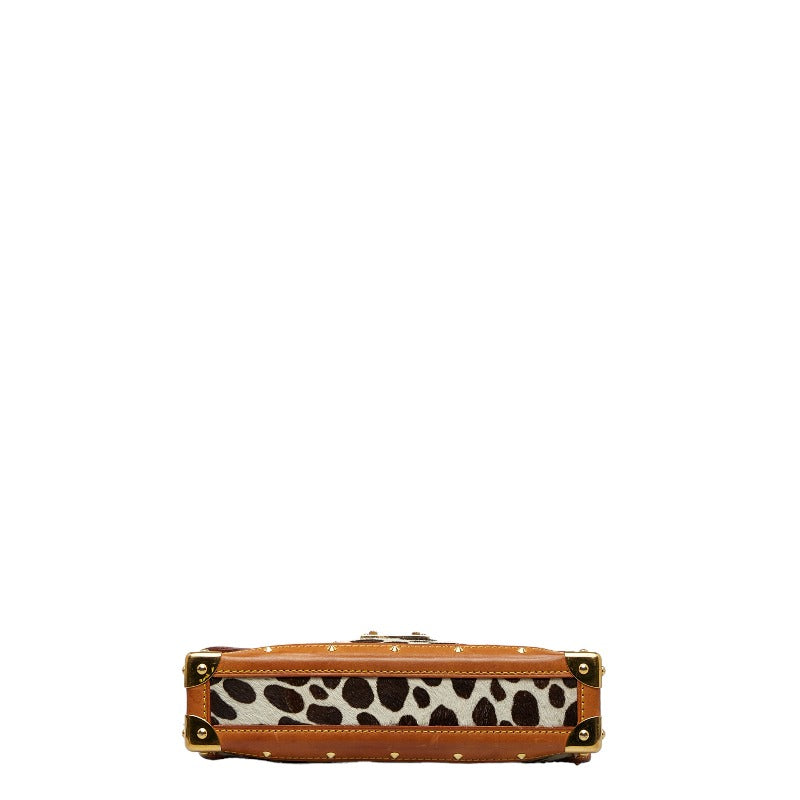 Louis Vuitton Monogram Pochette Handbag Black White PVC Leather