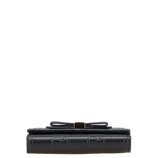 Gucci Gucci Signature Ribbon 6 Key Case Leather