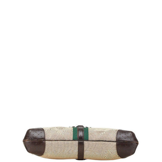 Gucci Interlocking G Sherry Line Canvas Leather Shoulder Bag