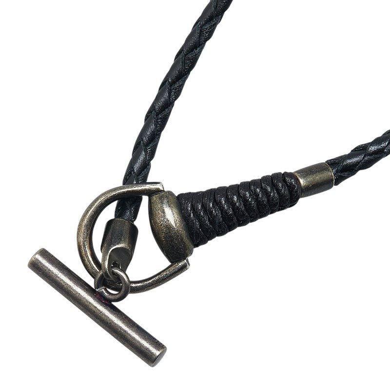 Gucci Horsebit Leather 925 Silver Necklace