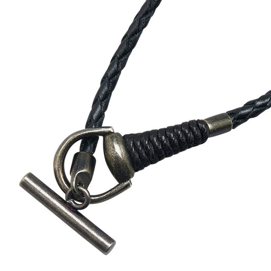Gucci Horsebit Leather 925 Silver Necklace