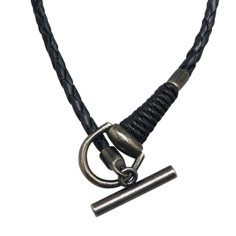 Gucci Horsebit Leather 925 Silver Necklace