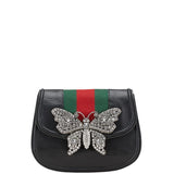Gucci Totem Butterfly Shearling Leather Shoulder Bag