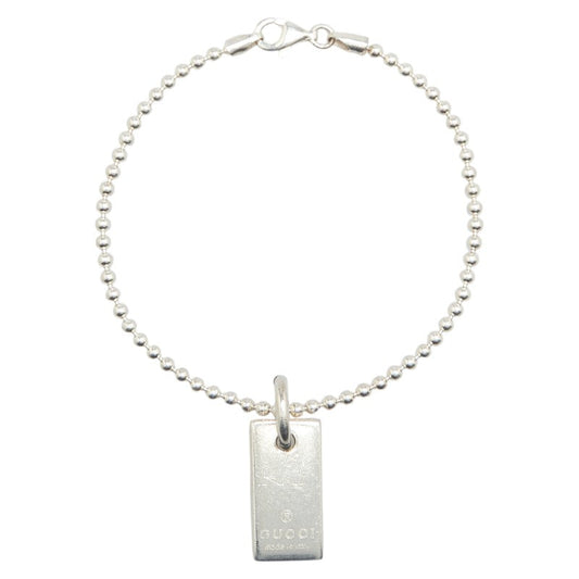 Gucci Ball Chain Plate SV925 Bracelet