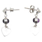 Gucci Heart Motif Silver Amethyst Earrings