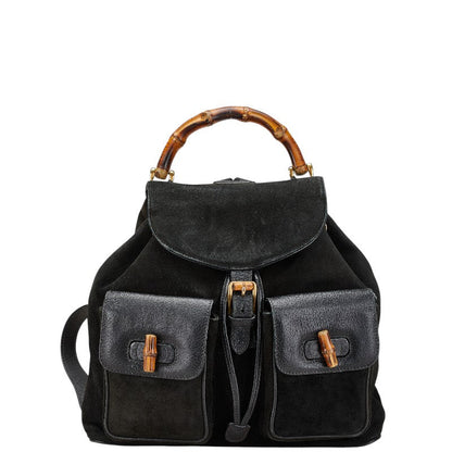 Gucci Bamboo Suede Leather Backpack