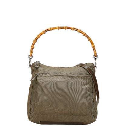 Gucci Bamboo Nylon Leather 2way Bag